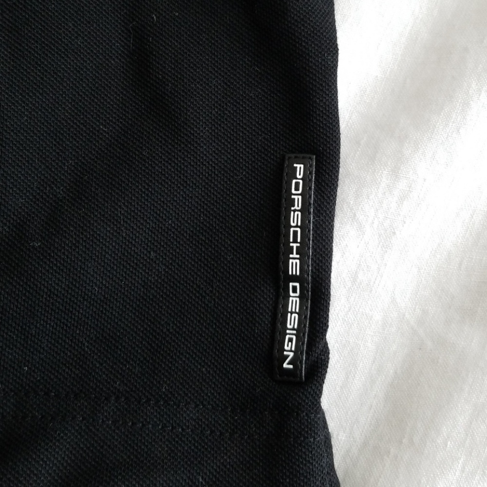 PREOWNED PORSCHE DESIGN PIQUE POLO BLACK SIZE M